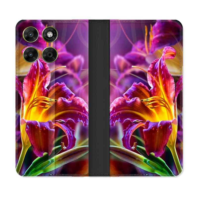 Housse Cuir Portefeuille Pour Motorola Moto G37 / G37 Power / G47 Fleur Lys Color