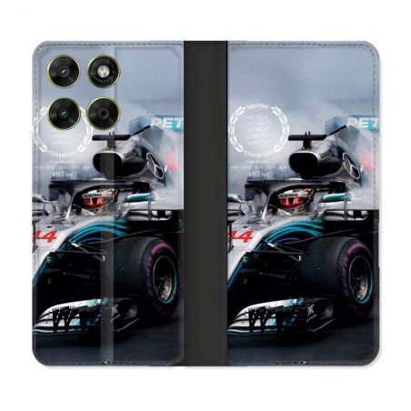 Housse Cuir Portefeuille Pour Motorola Moto G37 / G37 Power / G47 Formule 1 F1 Mercedes Petronas