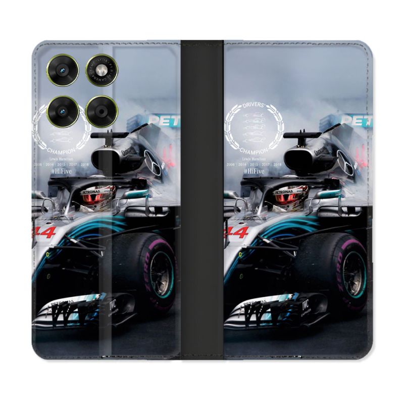 Housse Cuir Portefeuille Pour Motorola Moto G37 / G37 Power / G47 Formule 1 F1 Mercedes Petronas