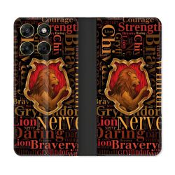 Housse Cuir Portefeuille Pour Motorola Moto G37 / G37 Power / G47 Harry Potter Griffondor