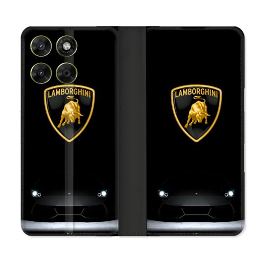 Housse Cuir Portefeuille Pour Motorola Moto G37 / G37 Power / G47 Lamborghini Noir