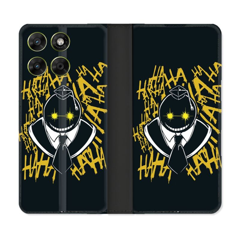 Housse Cuir Portefeuille Pour Motorola Moto G37 / G37 Power / G47 Manga Assassination Classroom Kuro Noir
