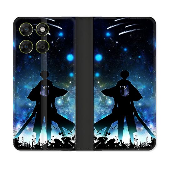 Housse Cuir Portefeuille Pour Motorola Moto G37 / G37 Power / G47 Manga Attaque Titans Levi