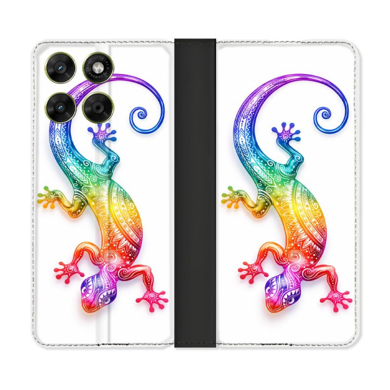 Housse Cuir Portefeuille Pour Motorola Moto G17 / G17 Power Animal Salamandre Color 2026