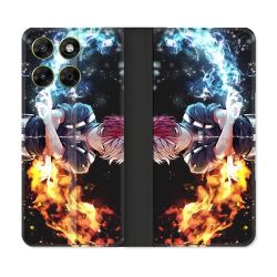 Housse Cuir Portefeuille Pour Motorola Moto G37 / G37 Power / G47 Manga My Hero Academia Shoto