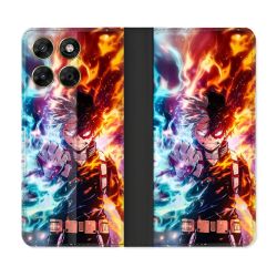 Housse Cuir Portefeuille Pour Motorola Moto G37 / G37 Power / G47 Manga My Hero Academia Shoto Portrait