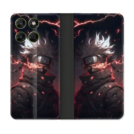 Housse Cuir Portefeuille Pour Motorola Moto G37 / G37 Power / G47 Manga Naruto Kakashi Dark