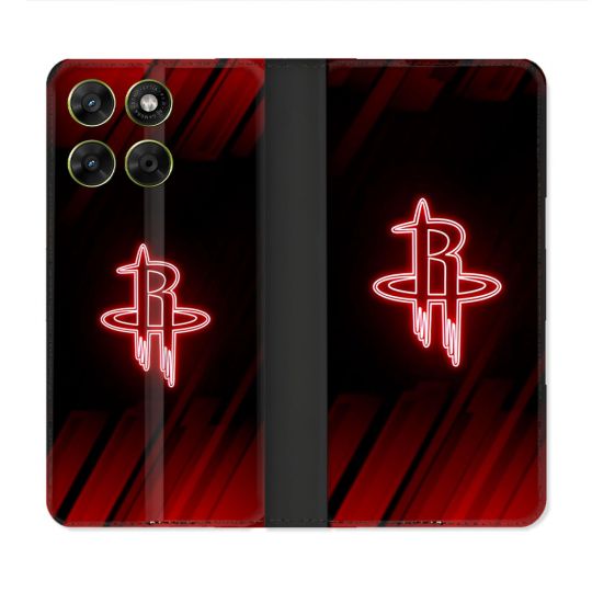 Housse Cuir Portefeuille Pour Motorola Moto G17 / G17 Power Basket Houston Rockets
