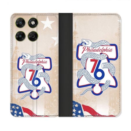 Housse Cuir Portefeuille Pour Motorola Moto G17 / G17 Power Basket Philadelphia 76ers