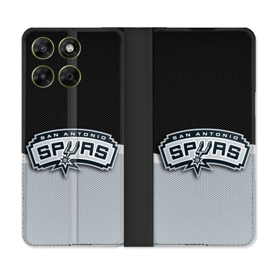 Housse Cuir Portefeuille Pour Motorola Moto G17 / G17 Power Basket San Antonio Spurs