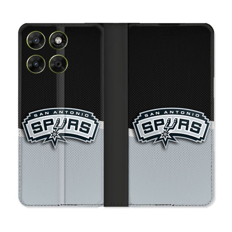 Housse Cuir Portefeuille Pour Motorola Moto G17 / G17 Power Basket San Antonio Spurs