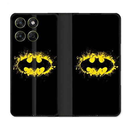 Housse Cuir Portefeuille Pour Motorola Moto G17 / G17 Power Batman Logo