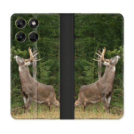 Housse Cuir Portefeuille Pour Motorola Moto G17 / G17 Power Chasse Cerf