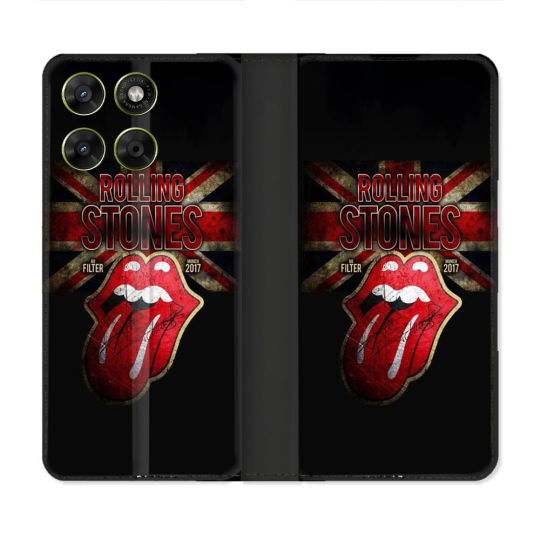 Housse Cuir Portefeuille Pour Motorola Moto G37 / G37 Power / G47 Musique Rolling Stones