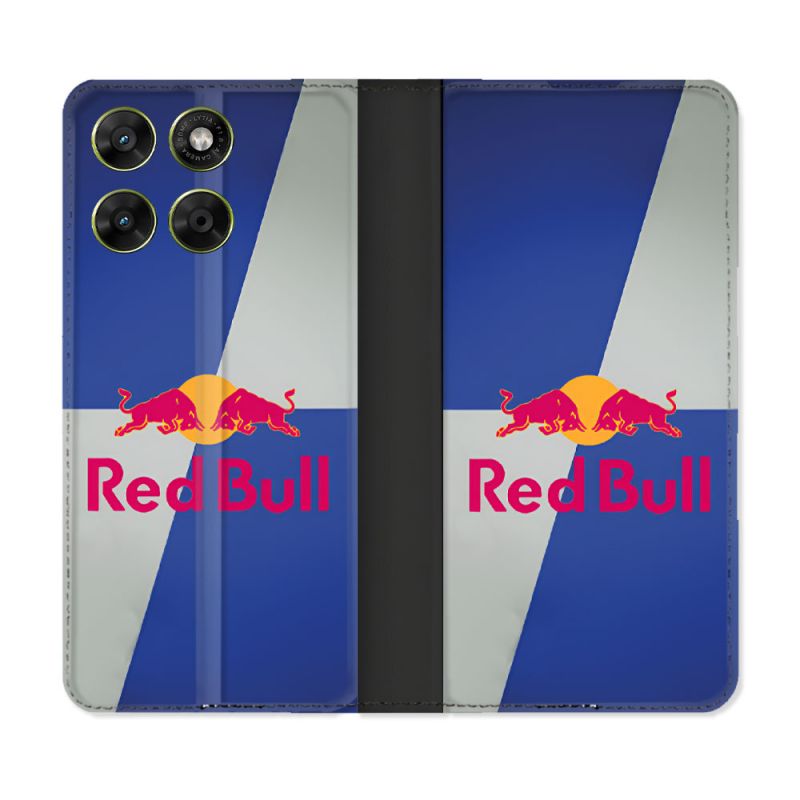 Housse Cuir Portefeuille Pour Motorola Moto G37 / G37 Power / G47 Red Bull Classique