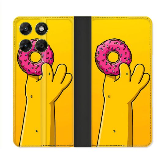 Housse Cuir Portefeuille Pour Motorola Moto G37 / G37 Power / G47 Simpson Donuts