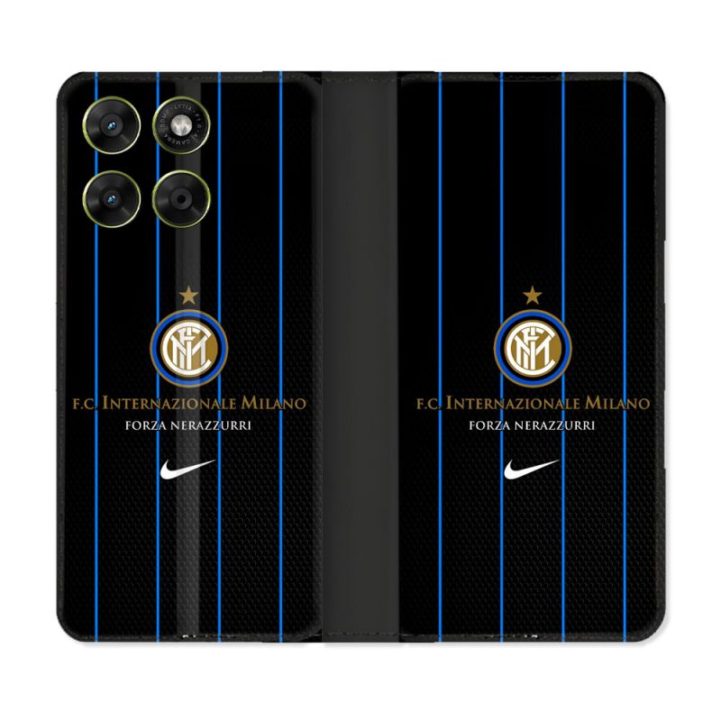 Housse Cuir Portefeuille Pour Motorola Moto G17 / G17 Power Foot Inter Milan
