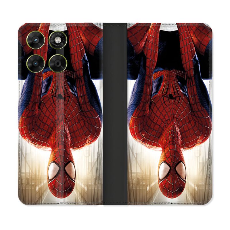 Housse Cuir Portefeuille Pour Motorola Moto G37 / G37 Power / G47 Spiderman Invers