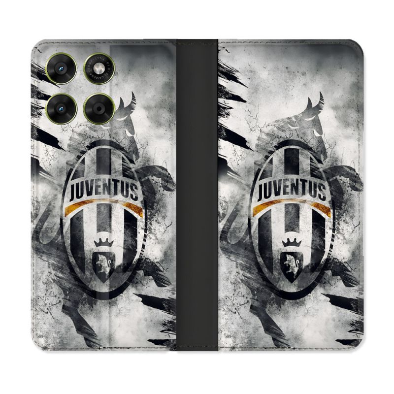 Housse Cuir Portefeuille Pour Motorola Moto G17 / G17 Power Foot Juventus Turin