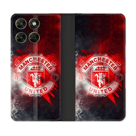 Housse Cuir Portefeuille Pour Motorola Moto G17 / G17 Power Foot Manchester United