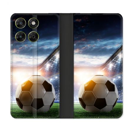 Housse Cuir Portefeuille Pour Motorola Moto G37 / G37 Power / G47 Sport Football Stade