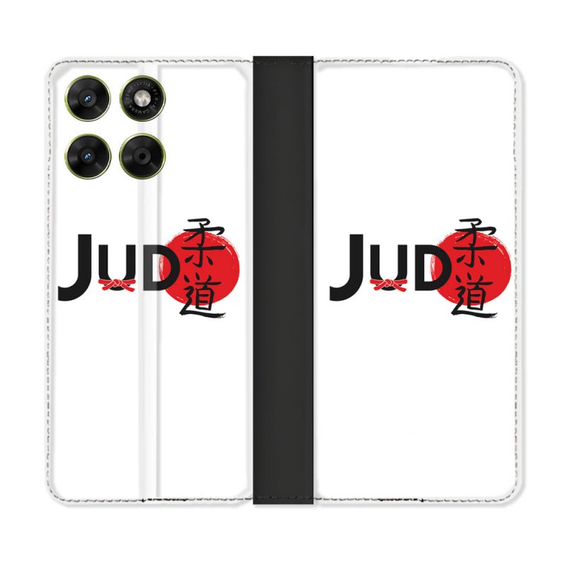 Housse Cuir Portefeuille Pour Motorola Moto G37 / G37 Power / G47 Sport Judo Logo