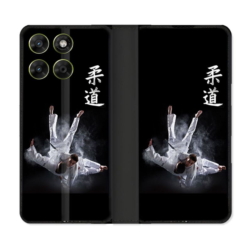 Housse Cuir Portefeuille Pour Motorola Moto G37 / G37 Power / G47 Sport Judo Noir