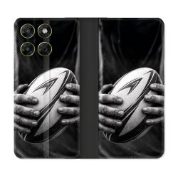 Housse Cuir Portefeuille Pour Motorola Moto G37 / G37 Power / G47 Sport Rugby Ballon Moderne