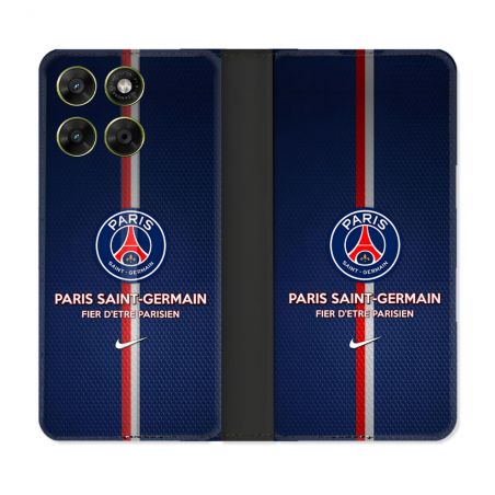 Housse Cuir Portefeuille Pour Motorola Moto G17 / G17 Power Foot PSG Fier
