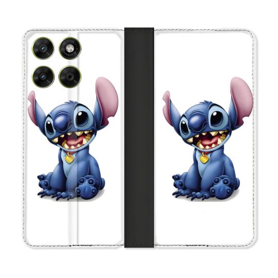 Housse Cuir Portefeuille Pour Motorola Moto G37 / G37 Power / G47 Stitch Blanc