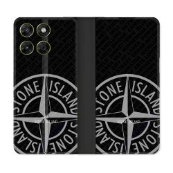 Housse Cuir Portefeuille Pour Motorola Moto G37 / G37 Power / G47 Stone Island Gris