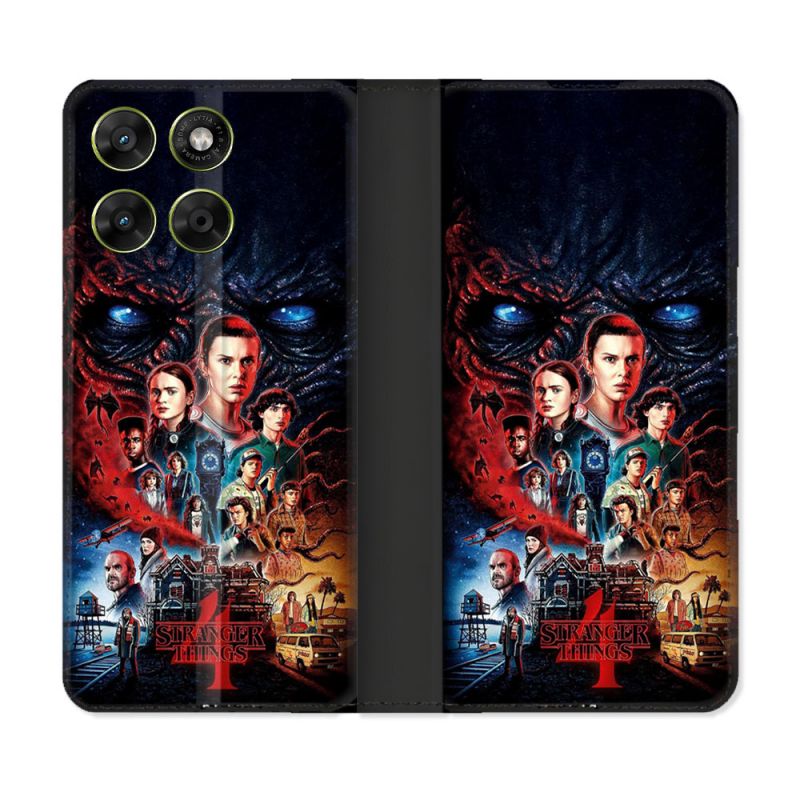 Housse Cuir Portefeuille Pour Motorola Moto G37 / G37 Power / G47 Stranger Things Affiche 4