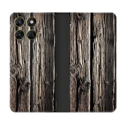 Housse Cuir Portefeuille Pour Motorola Moto G37 / G37 Power / G47 Texture Bois