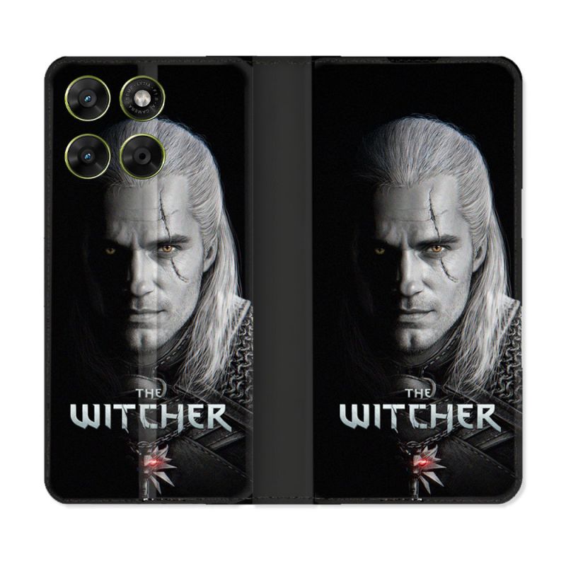 Housse Cuir Portefeuille Pour Motorola Moto G37 / G37 Power / G47 The Witcher Noir