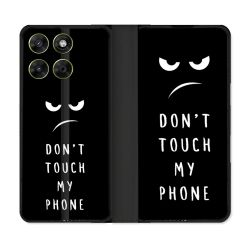 Housse Cuir Portefeuille Pour Motorola Moto G17 / G17 Power Humour Don't Touch