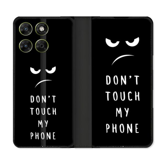 Housse Cuir Portefeuille Pour Motorola Moto G17 / G17 Power Humour Don't Touch