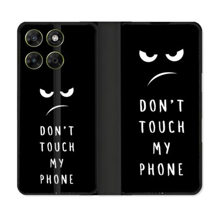 Housse Cuir Portefeuille Pour Motorola Moto G17 / G17 Power Humour Don't Touch