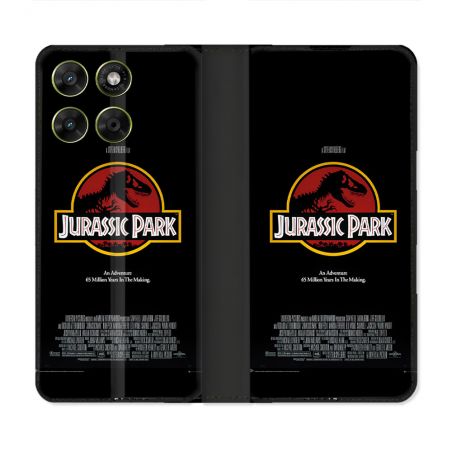Housse Cuir Portefeuille Pour Motorola Moto G17 / G17 Power Jurassic Park Affiche