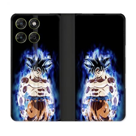 Housse Cuir Portefeuille Pour Motorola Moto G17 / G17 Power Manga Dragon Ball Sangoku Noir