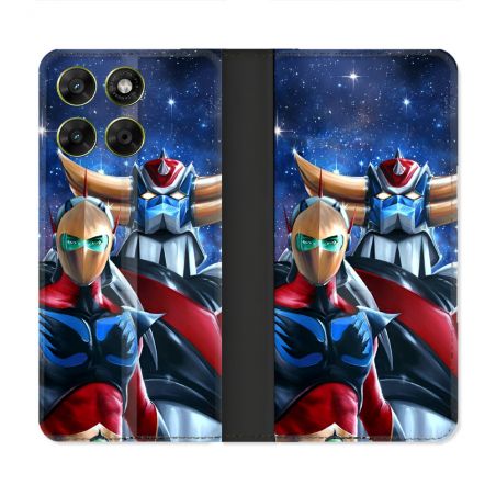 Housse Cuir Portefeuille Pour Motorola Moto G17 / G17 Power Manga Goldorak