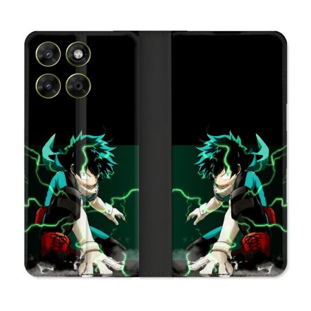 Housse Cuir Portefeuille Pour Motorola Moto G17 / G17 Power Manga My Hero Academia Deku