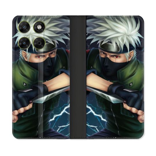 Housse Cuir Portefeuille Pour Motorola Moto G17 / G17 Power Manga Naruto Kakashi