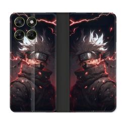 Housse Cuir Portefeuille Pour Motorola Moto G17 / G17 Power Manga Naruto Kakashi Dark