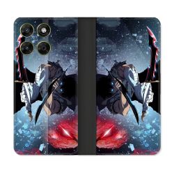 Housse Cuir Portefeuille Pour Motorola Moto G17 / G17 Power Manga Solo Leveling Sung Epee