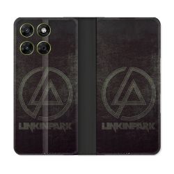 Housse Cuir Portefeuille Pour Motorola Moto G17 / G17 Power Musique Rock Linkin Park