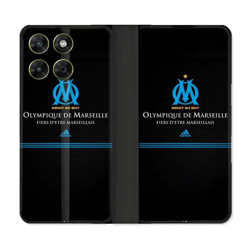 Housse Cuir Portefeuille Pour Motorola Moto G17 / G17 Power Olympique Marseille OM Fier etre Marseillais