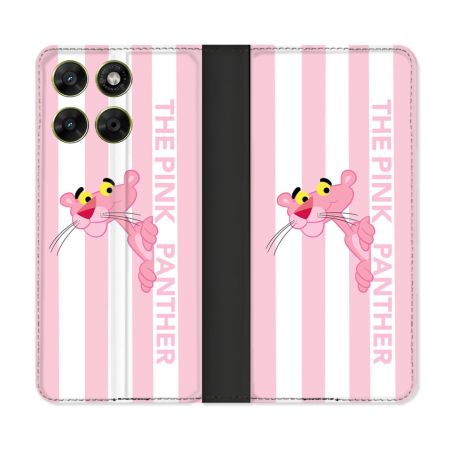 Housse Cuir Portefeuille Pour Motorola Moto G17 / G17 Power Panthere Rose