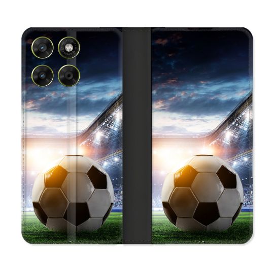 Housse Cuir Portefeuille Pour Motorola Moto G17 / G17 Power Sport Football Stade
