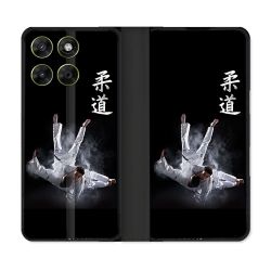 Housse Cuir Portefeuille Pour Motorola Moto G17 / G17 Power Sport Judo Noir
