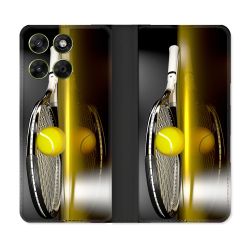 Housse Cuir Portefeuille Pour Motorola Moto G17 / G17 Power Sport Tennis Reflet